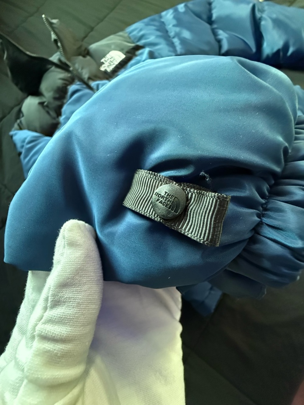 The North Face Blue and Black Puffer Jacket - Picture 6 of 8